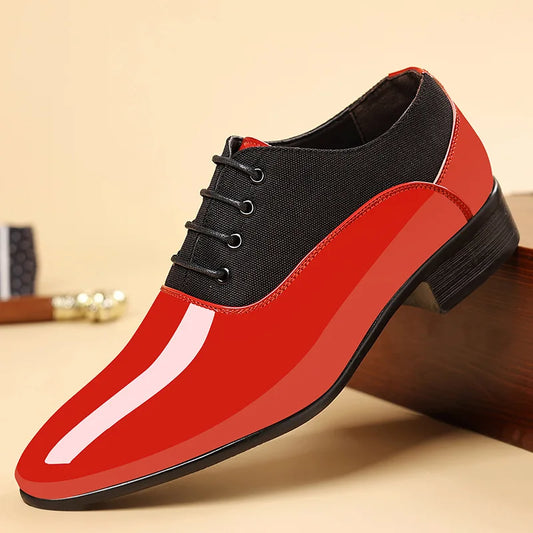 Luxury Men's Dress Shoes Fashion Mens Casual Shoe Soft Sole Lace Up Business Leather Shoes High Quality Pointed Toe Men Shoes