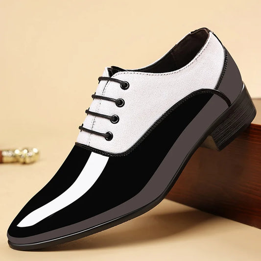 Luxury Men's Dress Shoes Fashion Mens Casual Shoe Soft Sole Lace Up Business Leather Shoes High Quality Pointed Toe Men Shoes