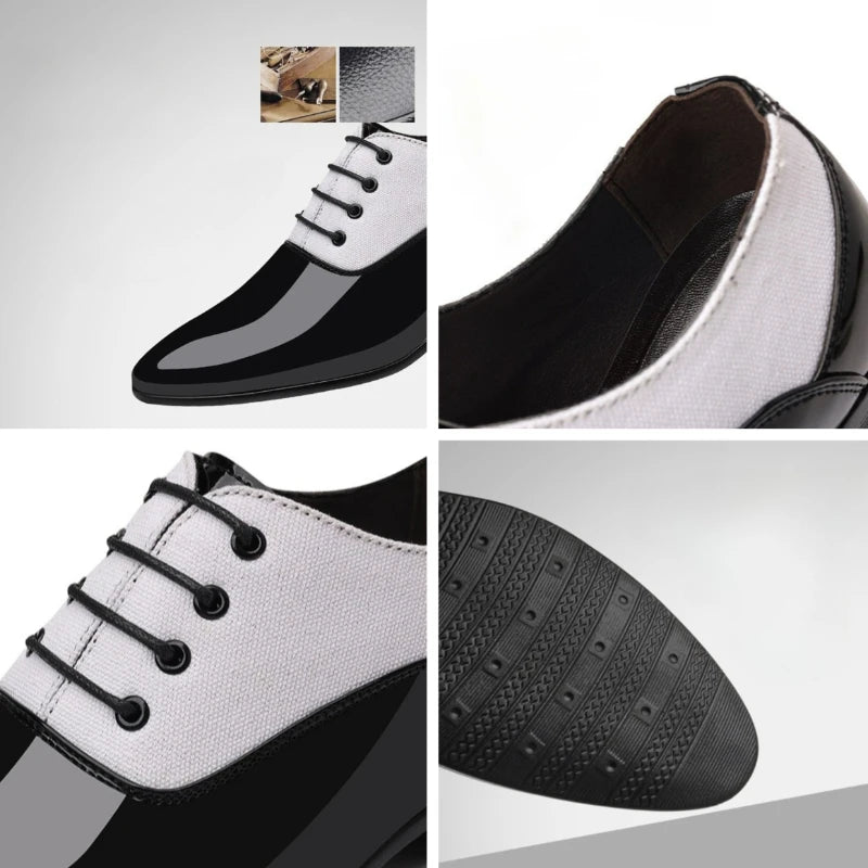 Luxury Men's Dress Shoes Fashion Mens Casual Shoe Soft Sole Lace Up Business Leather Shoes High Quality Pointed Toe Men Shoes